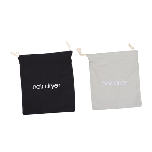 BIUDECO 2個 ヘアドライヤー収納巾着袋 キャンバス生地調節可能紐付き 大容量多機能オーガナイザー ホーム用小物整理ポーチ