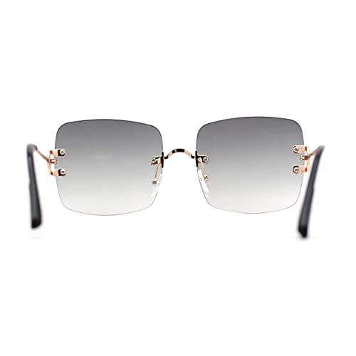 SA106 Womens Rimless Rectangle 90s Designer Sunglasses4
