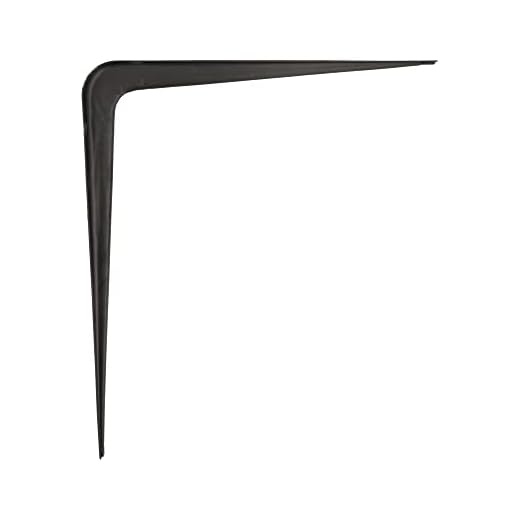 Amig - Palomilla de Acero para Estanterías | Soporta hasta 40Kg | Fácil Instalación | Uso en Hogar y Oficina | Acabado Negro, Neutro, 350 x 300 mm (14'' x 12'')