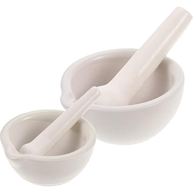 2sets Ceramic Grinding Bowls Seasoning Crush Pot for Spices Garlic and Herbs Kitchen Tool for Home and Restaurant Use