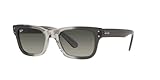 Ray-Ban Men's RB2283 Mr. Burbank Rectangular Sunglasses, Transparent Grey/Gradient Grey, 55 mm
