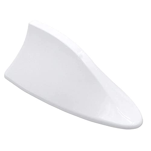 Speedwav Universal Car Antenna, Shark Fin Antenna Roof Aerial Base AM FM Radio Signal, Original Car Color, Bright Paint ABS Decorative Antenna for Auto SUV Truck Van (White)