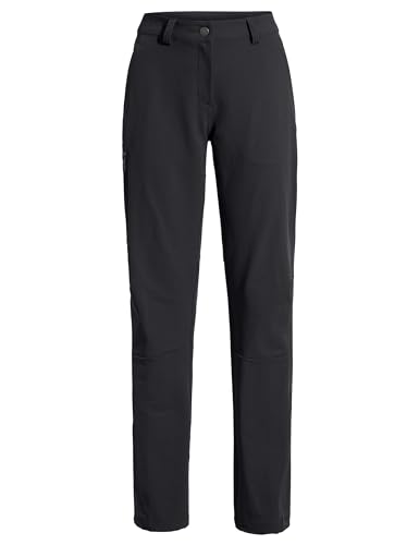 VAUDE Damen Wanderhose, Women's Strathcona Pants II, hoch elastisch, strapazierfähig, 80% windabweisend, atmungsaktiv und schnelltrocknend, Black, 44