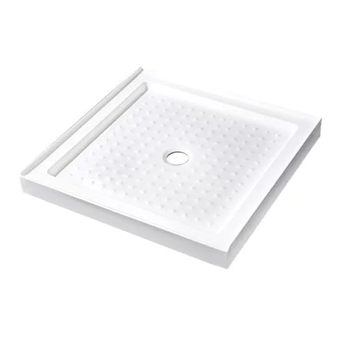 Rv Shower Pan, Thickened Acrylic Shower Pan, Non-Slip Textured Surface, Central Drain, Modern Square Base Tray for Bathroom Renovation​(80x80cm/31x31