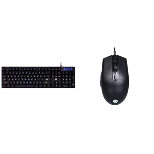 Image of HP K300 Backlit Membrane Wired Gaming Keyboard with Mixed Color Lighting&M260 RGB Backlighting USB Wired Gaming Mouse, Customizable 6400 DPI, Ergonomic Desig, Lightweighted /3 Years Warranty,Black