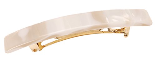 France Luxe Luxury Rectangle Barrette, Alba - Classic French Design for Everyday Wear