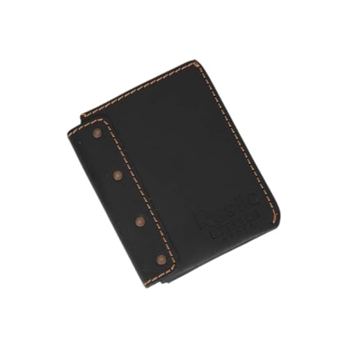Image of Genuine Leather Bifold Wallet for Men Includes Card Holder, ID Slot, and Cash Compartment Pocket, Handmade with Easy Card Access Strap Charcoal Black