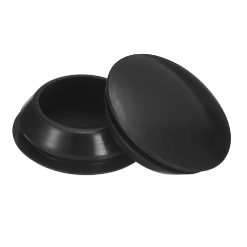 Uxcell 8Pcs Silicone Rubber Round Snap-in Locking Plugs for 28-30mm Holes, Waterproof Stoppers for Metal Tube, Furniture End Caps Inserts, Black