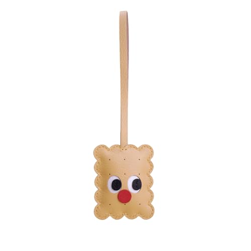 Leather Cookie Charm for Handbags, Purses, Totes, Keychains and Cars Handmade with Alran Sully Goatskin (Leather strap)