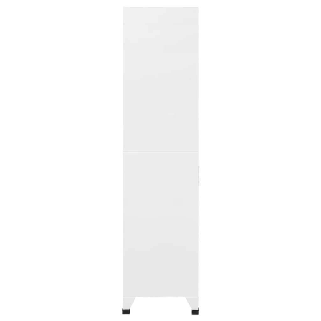 vidaXL Armadietto con Serratura Bianco 90x45x180 cm in Acciaio
