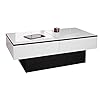 Berlioz Creations Amelie Table Basse, Blanc Brillant/Noir, 94 x 9 x 60 cm, Fabrication 100% Française