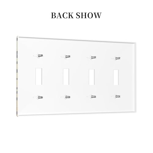 Decorative Switch Plate Covers Black Spider Spiderweb on Golden Background 4 Gang Light Switch Cover Plate Quad Toggle Wall Plate Light Switch Covers for Bedroom Home Decor