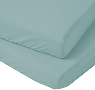 POSH WAVE 180 Thread Count 2 Bunk Bed Fitted Sheets 25cm/10" Deep with Elasticated Corners, Rich Cotton Fitted Sheets for Bunk Beds (2-PIECE, WHITE)