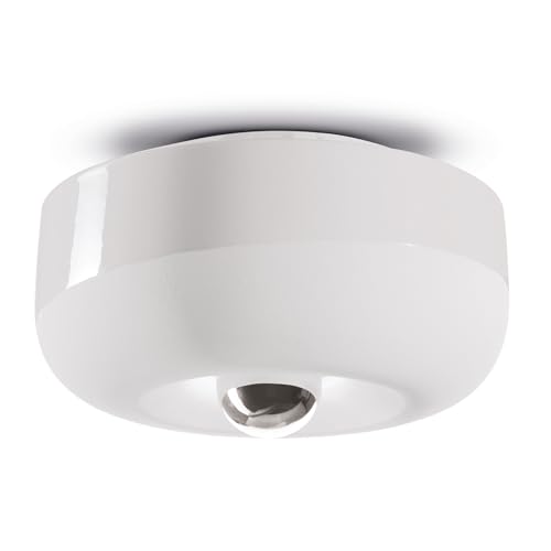 Plafonnier vintage céramique blanc E27 luminaire retro Bellota