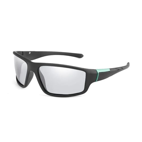 JAQVCTSC Herren Sonnenbrille Photochrome Sonnenbrille Schwarz Matt Sportbrille Reitbrille für Fahrrad Polarisierte Farbwechsel, Sjb920-200a, Einheitsgröße