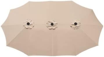 Miniatura 8 de Bigroof Sombrilla de doble cara para patio de 15 x 9 pies con base y manivela, sombrilla rectangular extra grande para exteriores, patio, césped y