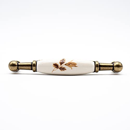 DOJA Barcelona Vintage Furniture Handles, 2 Antique Handles Furniture, Autumn Pink Motif, 106 x 26 x 19 mm - Image 2