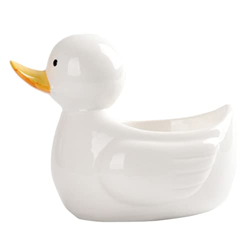 Cabilock 1pc Ceramic Duck Bowl Cute Food Container for Snacks Sushi and Desserts Elegant Breakfast Bowl for Family Gatherings Parties and Everyday Use