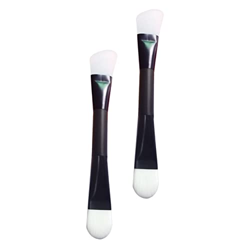 CALLARON 2-heads Mask Brush Face Mask Applicator Silicone Brush Synthetic Hair Clay Face Tool for Facials