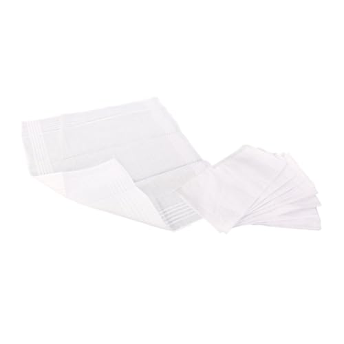 GAROZATION 12-piece Cotton Towels Men's Handkerchiefs Women's Handkerchiefs Boys and Girls' Absorbent Towels Cotton Bandanas