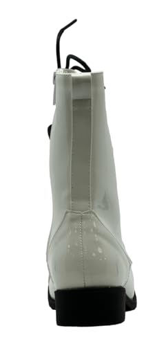 Image of Forever Link Womens Round Toe Military Lace Up Knit Ankle Cuff Low Heel Combat Boots