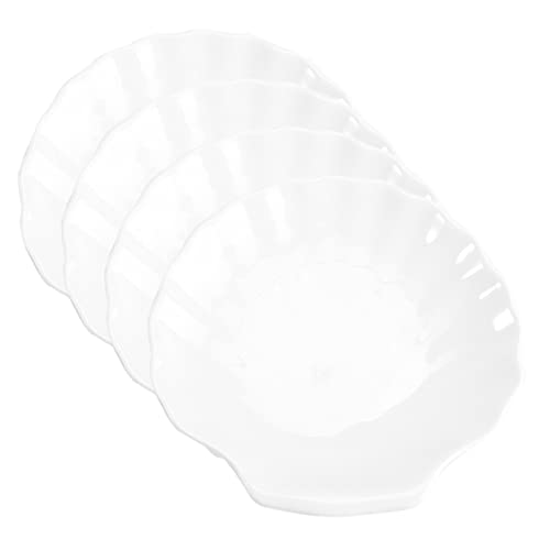 Garneck Piatti Da Servizio in Porcellana a Forma Conchiglia Set Da 4 Pezzi Piatti Per Snack e Condimenti Per Colazione e Dessert e Riutilizzabili