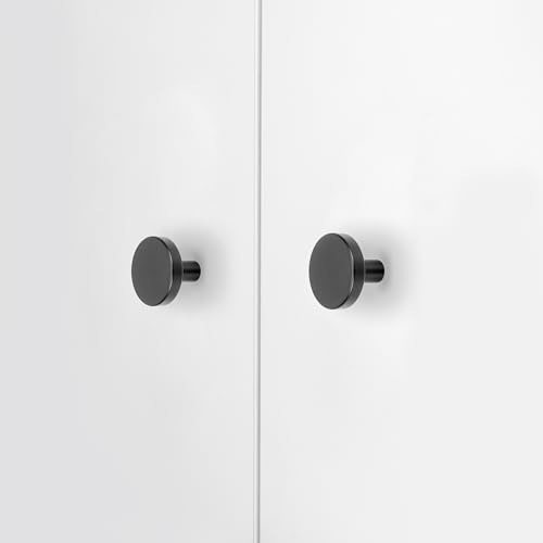 Emuca - Lotto Di 10 Pomoli Per Mobili, Diametro 28.5Mm, Zama, Verniciato Nero - 4