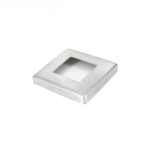 Top Hardware Stainless Steel 316 Grade Base Flange/Plate Cover for 2? x 2? Outside Dimension Square Post Fitting (Brush Finish (Square), 2? x 2?)