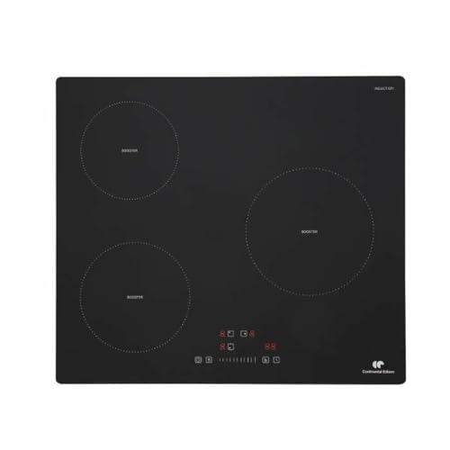 Plaque induction 3 foyers CONTINENTAL EDISON 6200W- 3 timers - 3 boosters - noir
