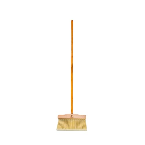 Kids Eco-Friendly Broom with Natural Bristles Sustainable Wooden Push Broom for Indoor and Outdoor Use Ergonomic Design Zero Waste & Plastic-Free Cleaning Ideal for Hardwood Tile and Patio.