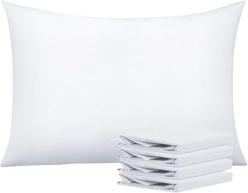 AmigoZone New 4 Pack Pillowcases Housewife Plain Cover Polycotton Percale Bedroom Pillowcases (White Housewife Pillow Cases 4 Pack)