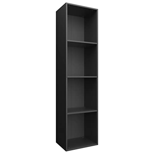 vidaXL Bücherregal TV Schrank Wandregal Standregal Aktenregal Raumteiler Fernsehtisch Lowboard Regal Fernsehschrank Schwarz 36x30x143cm Holzwerkstoff
