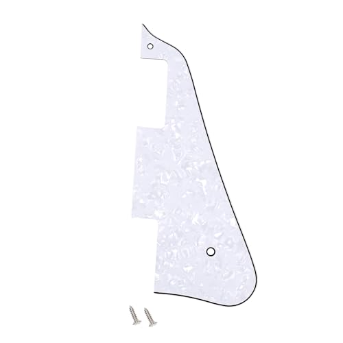 Banworks 4 Ply Les Paul Pickguard LP Pickguard Scratch Plate 2-Hole Electric Guitar Pickguard for Epiphone EPI Les Paul LP JT/HB-06 White Pearl