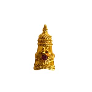 Gold-Plated Small Deity Crown with Red Stone for God Idol (Dia 2 cm) | Small Mukut for Krishna, Balaji, Vishnu, Devi | Temple Jewellery & Pooja Decoration Accessory-image-9