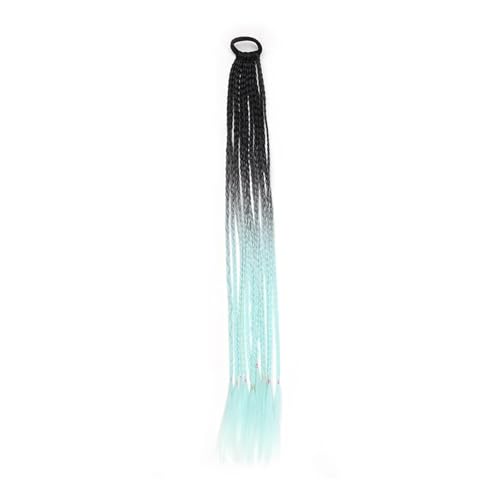 Synthetic Rainbow Braided Ponytailtail Extensions With Elastic Band 24 Inch