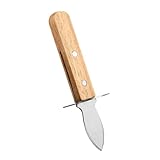 DIYEAH Apertura Ostras Acero Inoxidable con Mango Madera Abre Mariscos Seguro para Cocina y Fiesta