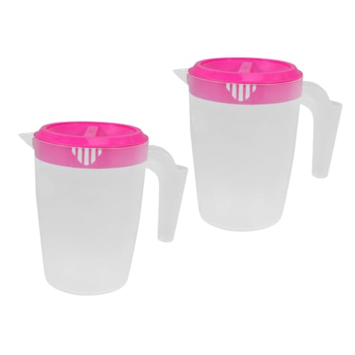 SOESFOUFU 2個冷蔵庫対応丈夫なプラスチック冷水壺 漏れ防止蓋付き 大容量ジュース ビール用容器 レストラン バー向け飲料サーバー