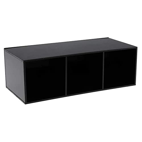 eKsdf Kosmetik Pinselhalter mit 3 Fächern Acryl Schminkpinsel Behälter Kosmetikpinsel Aufbewahrung Makeup Pinsel Organizer Becher für Pinsel Eyeliner Lippenstift Bürsten (Schwarz)