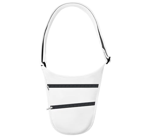 Crossbody Money Belt for Travel Women & Men Hidden,Travel Wallet Pouch - Slim Passport Holde,Hidden Wallet Travel Under Clothes,with10pcs RFID Pouch,Protect Cash,Credit Cards and Documents (White)