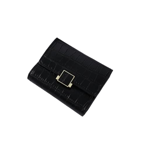 Mini Clutch Girl Money Bag Card Holder Ladies Small Wallet Women's Leather Wallet with Multiple Card Slots Coin Purse(Black)