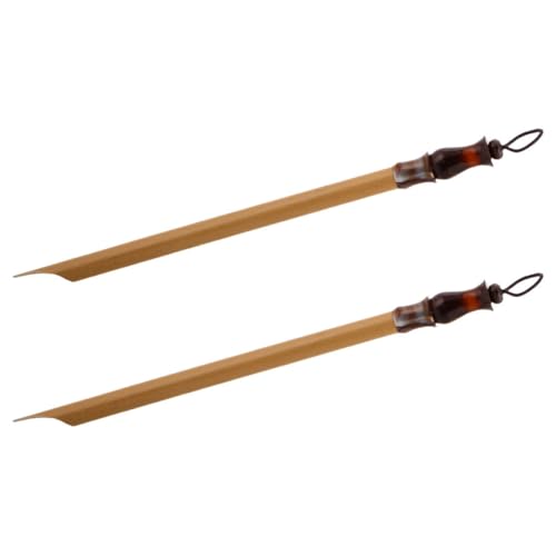 GRIRIW Plumas de Caligrafía de Caña 2 Piezas Plumillas Inclinadas Izquierda y Derecha Punta Plana Pinceles de Escritura China para Dibujo y Pintura Material Natural para Uso Escolar y