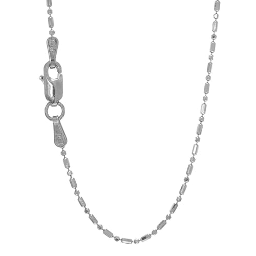 14k Solid Gold 1mm Bar Bead Ball Chain Necklace 16" 18" 20"3