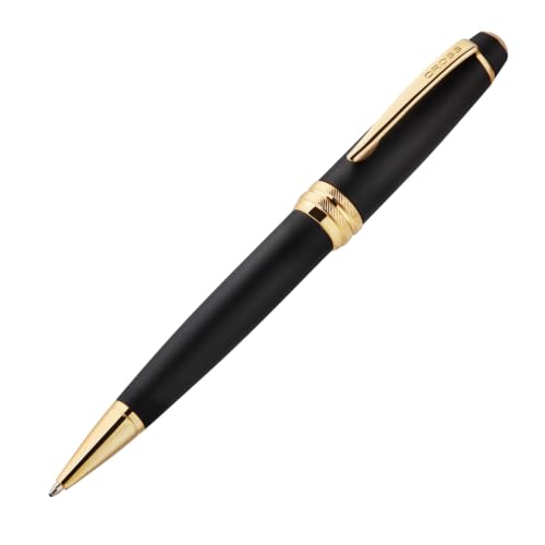 Image of Cross Bailey Matte Black Ballpoint Pen with 23KT Gold PVD Appointments - Smooth Writing, Presented in a Premium Gift Box