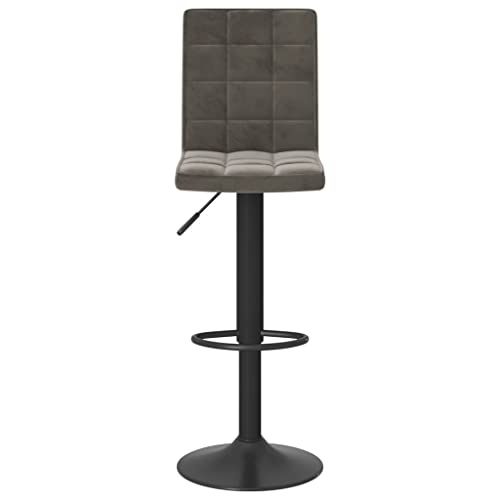 Tabourets de bar réglables hauteur velours gris foncé de cuisine et bar