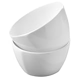 DEARMAMY Tazón Cuadrado de Cerámica Blanca 45 Pulgadas Resistente al Calor Set de 2 Piezas para Sopa Arroz y Ramen Reutilizable y Práctico para Uso Diario Casa