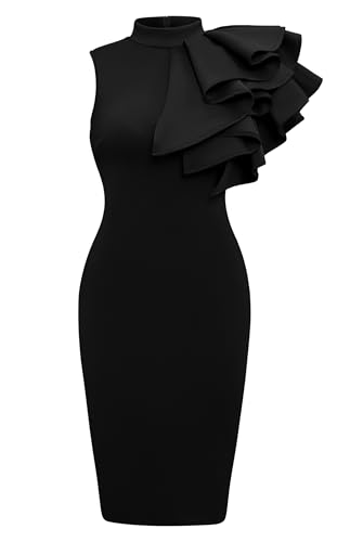 【未使用】お値下げしました！Frill vest pencil dress Amazon.com: Memoriesea Women's Ruffle Sleeveless Bodycon