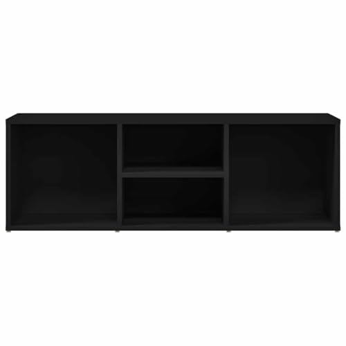 Banc à chaussures noir 105x35x35 cm avec 4 compartiments de rangement modulables - 5