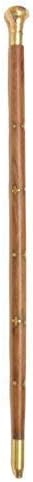 COSY TOSSY Sheesham Wood Morning Walking Hand Stick with Brass Work (23 Inches)