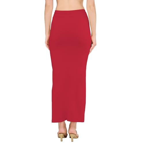 Image of DESI GIRL Cotton Lycra Stretchable Saree Shapewear Petticoat with Drawstring for Women | Fishcut Saree Petticoat with Side Slit for Easy Movement | Saree Shaper | Long inskirt