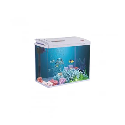 Image of Aquarium PY-480 Tank | High-Definition Glass, Double Arc Design, LED Light, External Filter with Pump, Plants & Rock | Ideal for Home & Office Decor | Pack of 1 | (40L)